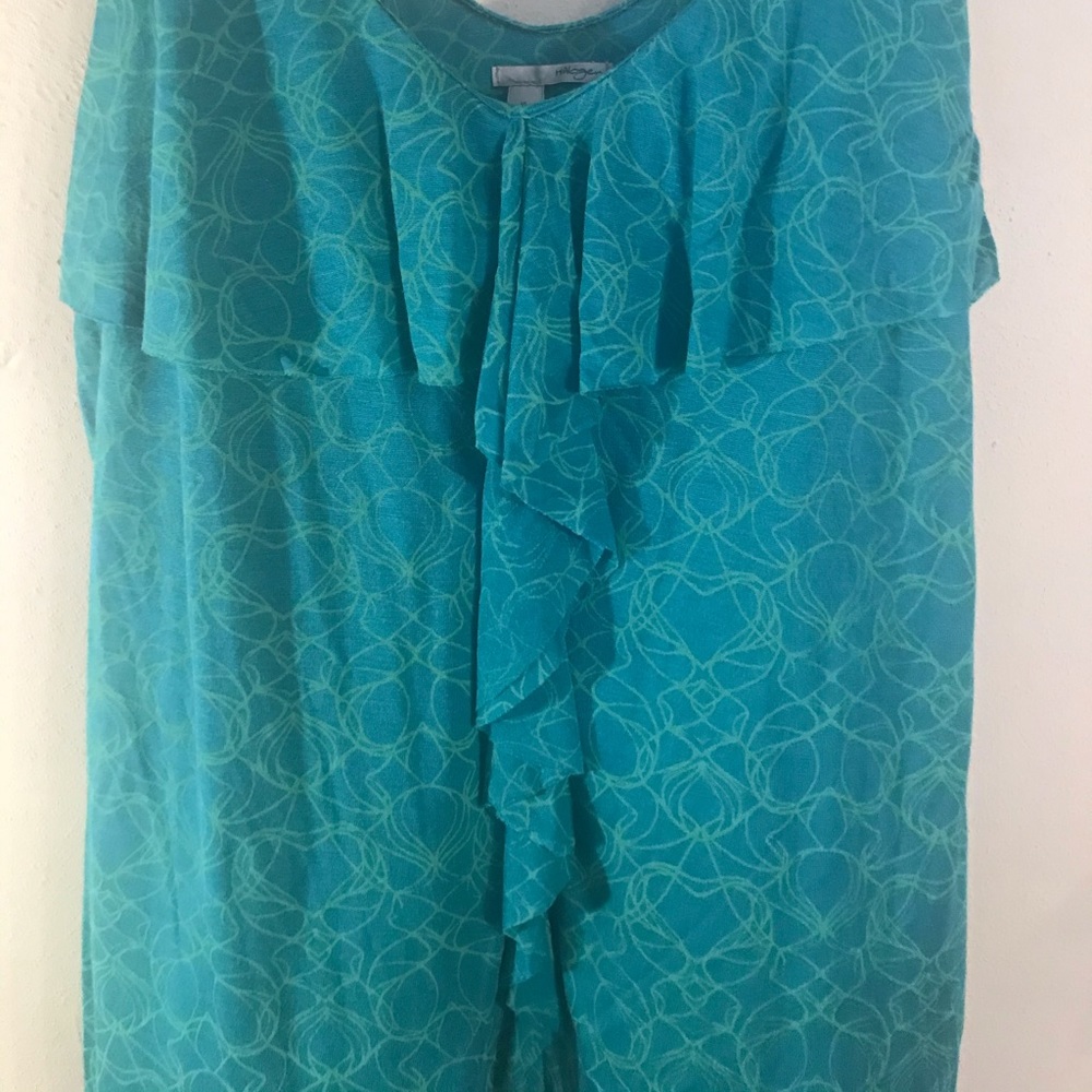 Teal, Ruffle Tank Top - Picture 2 of 5